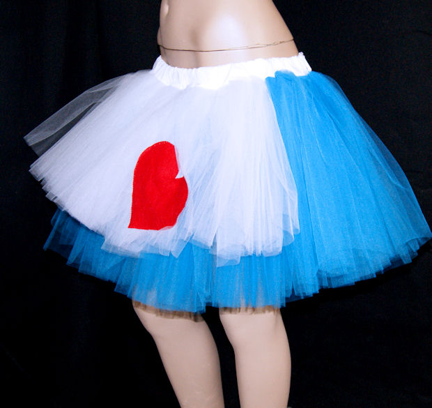 Alice In Wonderland Blue White Apron Heart Tutu Costume Tulle Skirt Mtcoffinz Ebay 0605