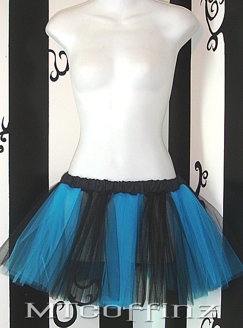 blue striped skirt