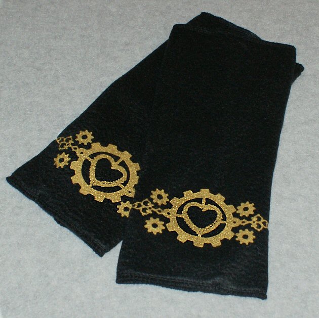 golden gears steampunk arm warmers