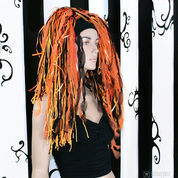 These Bright Orange and Black hair falls are a great way to make a big 