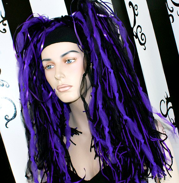 These Bold Purple and Black hair falls are a great way to make a big 