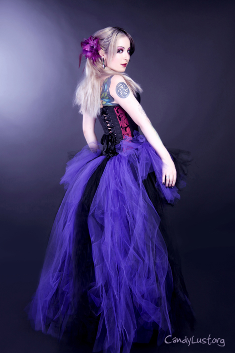Purple Black Prom Trashy Formal Bustle Goth Tulle Skirt | eBay