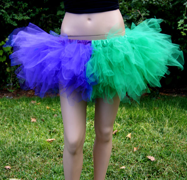 Purple Green Joker Split Trashy Ragged TuTu Skirt Adult All Sizes ...