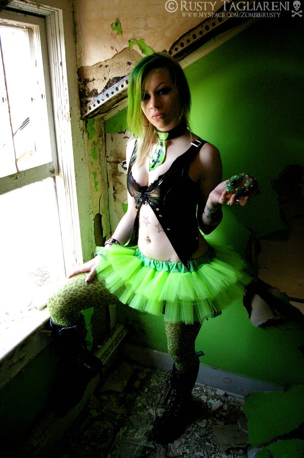 Lime Green Ballet Micro Mini Cyber Rave TuTu Skirt Neon  