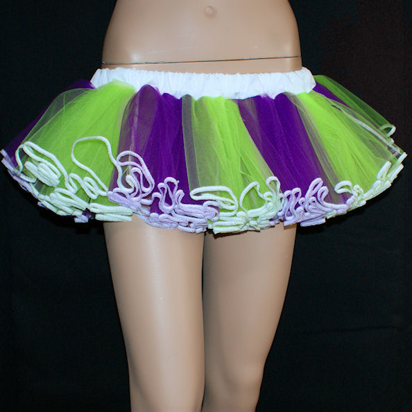 Purple Green Micro Mini Striped Ballet Adult Tutu Skirt