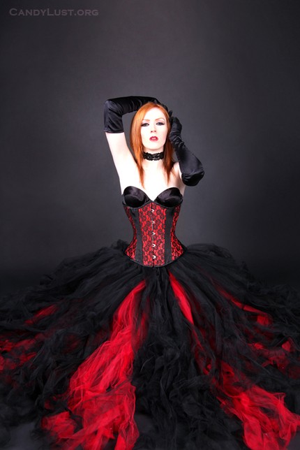 Red Gothic Prom Wedding Dance Gown TuTu Skirt Formal  